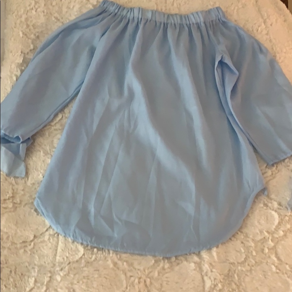 NEW- off the shoulder top with tie sleeves